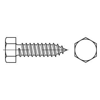 DIN 7976 A2 Spitze Sechskant-Blechschrauben mit Spitze und Gleitsilberbeschichtung - Abmessung: C 4,2 x 13, Inhalt:  500 Stück