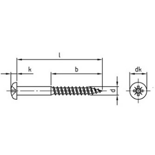 DIN 7996 A2  Halbrund-Holzschrauben mit Kreuzschlitz Z - Abmessung: 3 x 12, Inhalt: 200 Stück