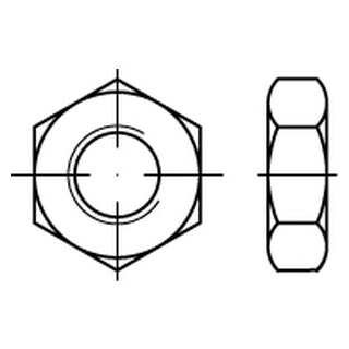 ISO 8675 A2  Niedrige Sechskantmuttern mit Fase und metrischem Feingewinde - Abmessung: M 14 x 1,5, Inhalt:  50 Stück