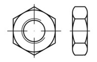 ISO 8675 A2  Niedrige Sechskantmuttern mit Fase und metrischem Feingewinde - Abmessung: M 22 x 1,5, Inhalt:  25 Stück