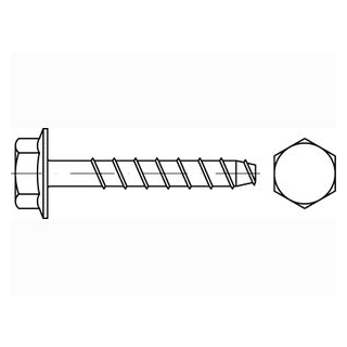 Artikel 9001 A4  Sechskant-Betonschrauben ETA-15/0514 - Abmessung: 12 x 90, SW 15, Inhalt:  50 Stück
