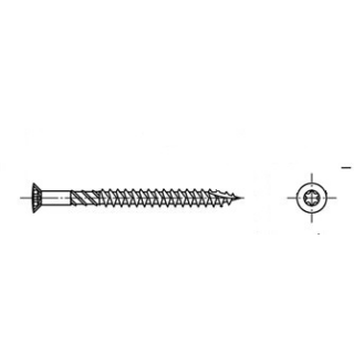 Artikel 9043 A2  T-Drill Liseko-Terrassenbauschrauben, Schneidkerbe, TX25 - Abmessung: 5 x 60/39, Inhalt:  100 Stück