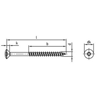 Artikel 9046 A4  Liseko-Holzbauschrauben mit verstärktem Kopf, TX15 - Abmessung: 3.5 x 25/18, Inhalt:  200 Stück