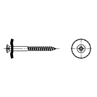 Artikel 9168 A2 Spenglerschrauben 2tlg. mit Dichtscheibe 20 mm, Kreuzschlitz Pozi (PZ)  - Abmessung: 4,5 x 20, Inhalt:  100 Stück