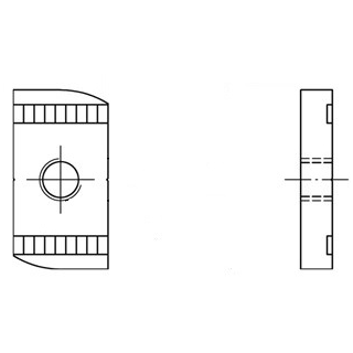 Artikel 9199 A4  Schienenmuttern Typ 41/41 Teilverzahnung, s = 8 mm - Abmessung: M 10, Inhalt:  100 Stück