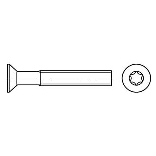 ISO 14581 A2 Senkschrauben mit Innensechsrund mit Vollgewinde - Abmessung: M 8 x 140/140, Inhalt:  100 Stück