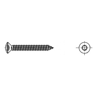 ISO 14587 A2  - ISR Linsensenk-Blechschrauben, mit Spitze, mit Innensechsrund - Abmessung: 2,2 x 6,5, Inhalt:  1000 Stück