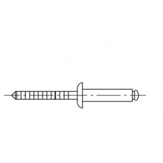 ISO 15983 A2  - Blindnieten mit Flachkopf und gerilltem Nietdorn - Abmessung: 3 x 14, Inhalt:  500 Stück