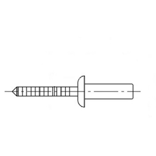 ISO 16585 A2/SSt  - Blindnieten mit Flachkopf und gerilltem Nietdorn - Abmessung: 3,2 x 6, Inhalt:  500 Stück