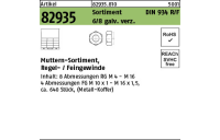Artikel 82935 Sortim. DIN 934 R/F 6/8 galv. verz. Muttern-Sortimente, Regel-/Feingewinde - Abmessung: DIN 934 8, Inhalt: 1 Stück