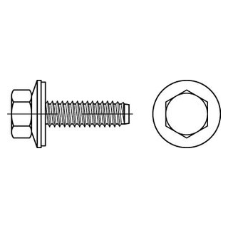 Artikel 9057 A2 Form BZ Fassadenbauschraube mit montierter Dichtscheibe 16 mm, mit Zapfen - Abmessung: 6,3 x 280, Inhalt:  50 Stück