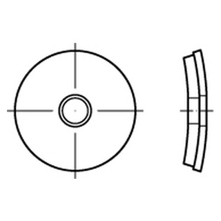 Artikel 9055 A4  Dichtscheiben, gewölbte Metallscheiben mit aufvukanisierter Dichtungslage - Abmessung: 8,4 x 29 x 1, Inhalt:  500 Stück